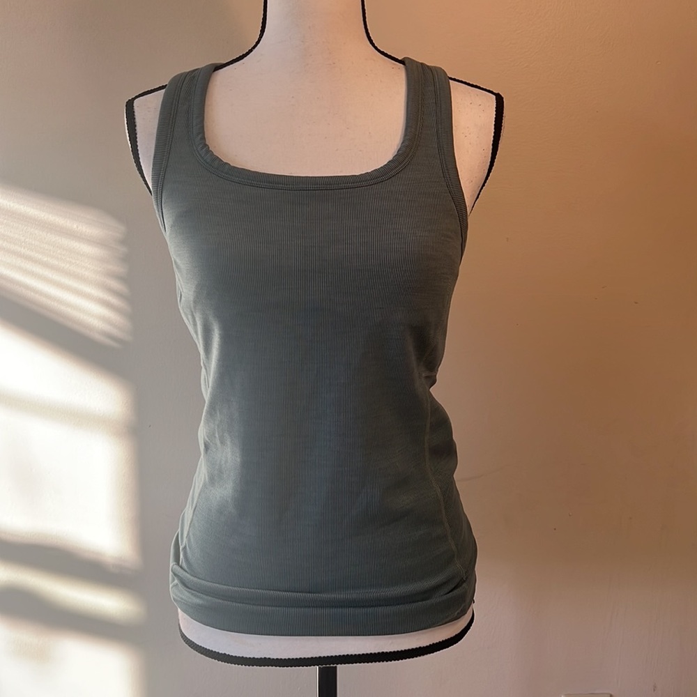 Prana Becksa ribbed bra tank top sage green